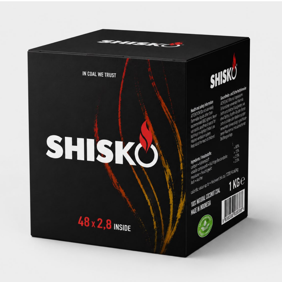img ukuran 28 SHISKO Coconut Charcoal Briquettes 28 mm - Image 1